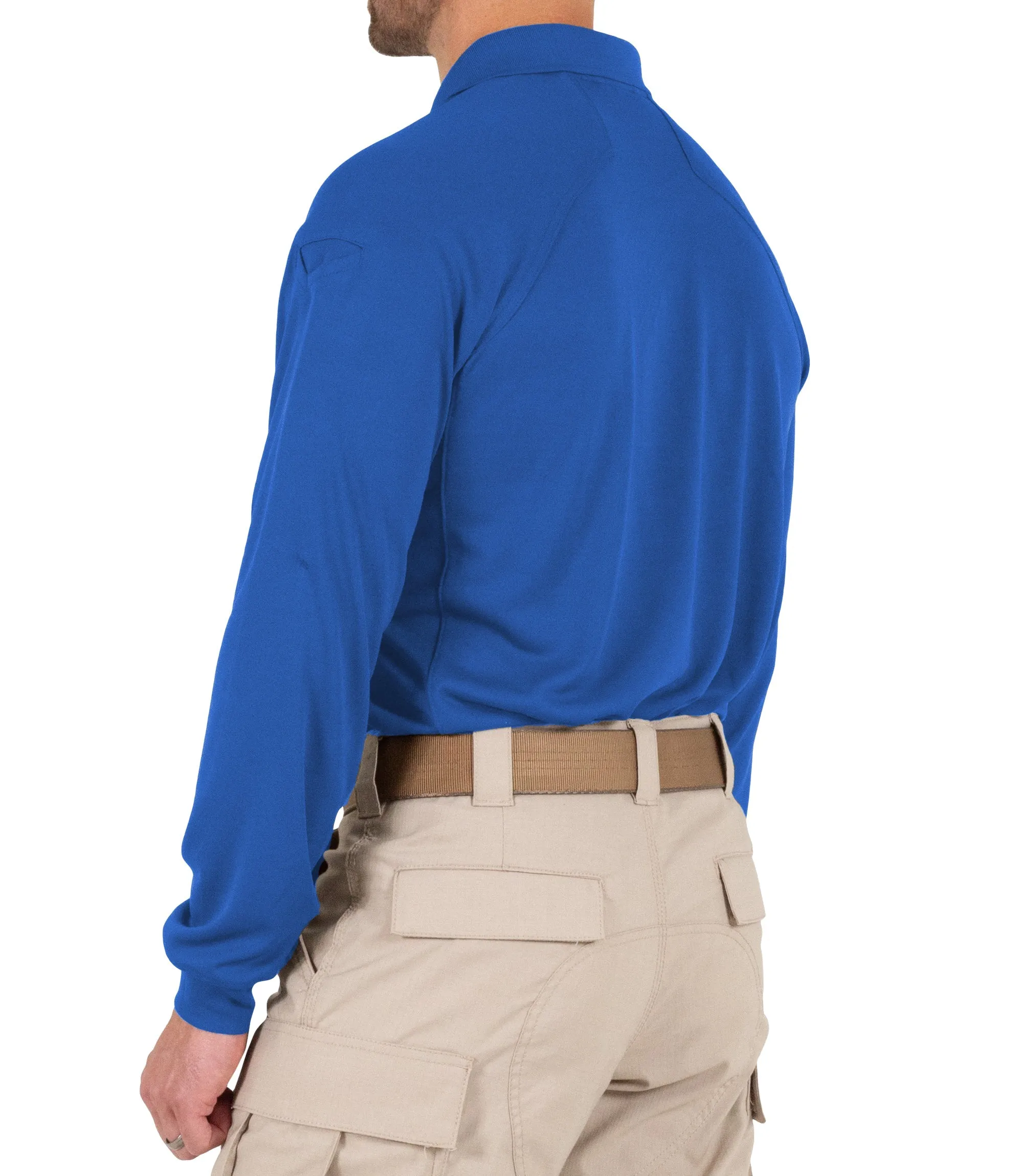 Men's Performance Long Sleeve Polo / Academy Blue