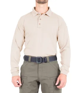 Men's Performance Long Sleeve Polo / Khaki