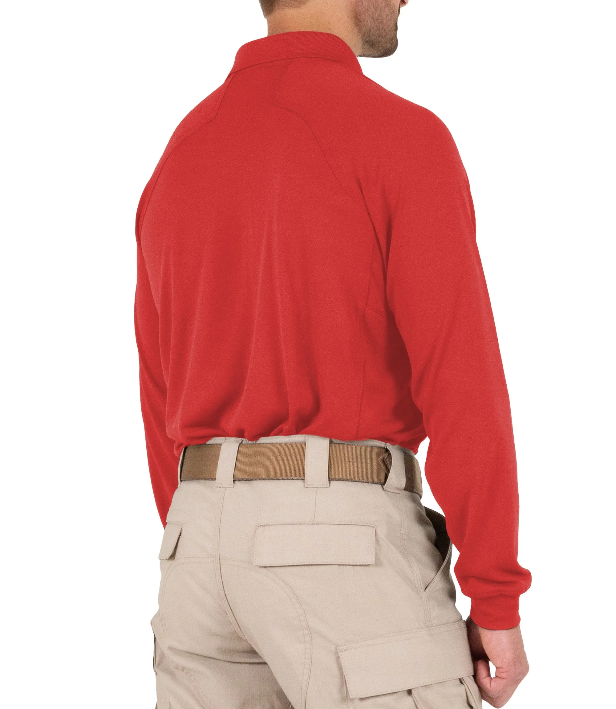 Men's Performance Long Sleeve Polo / Red