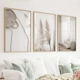 Natural Tones Boho Minimalist Wall Decor. Pampas Grass