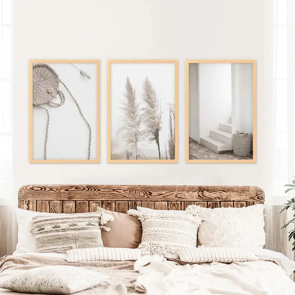 Natural Tones Boho Minimalist Wall Decor. Pampas Grass