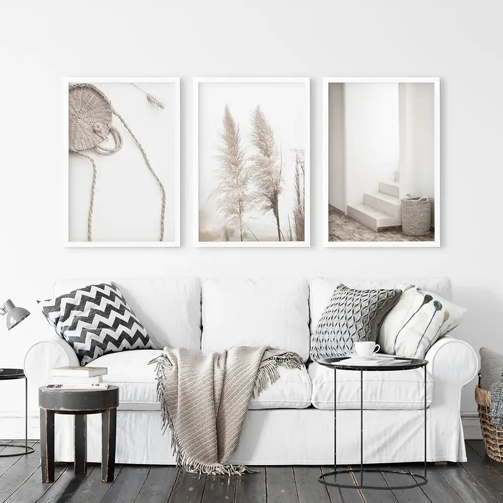 Natural Tones Boho Minimalist Wall Decor. Pampas Grass