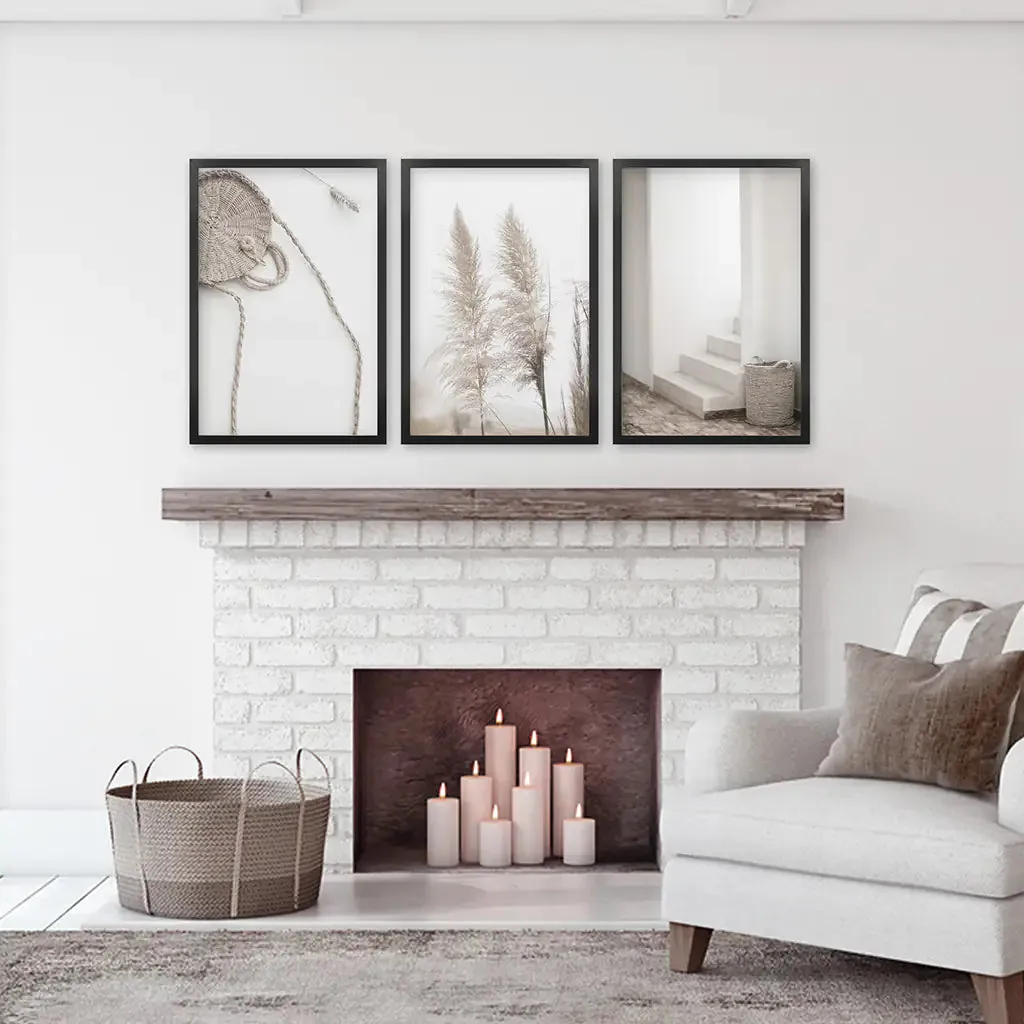 Natural Tones Boho Minimalist Wall Decor. Pampas Grass