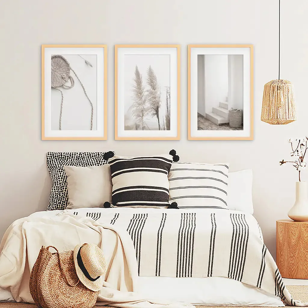 Natural Tones Boho Minimalist Wall Decor. Pampas Grass