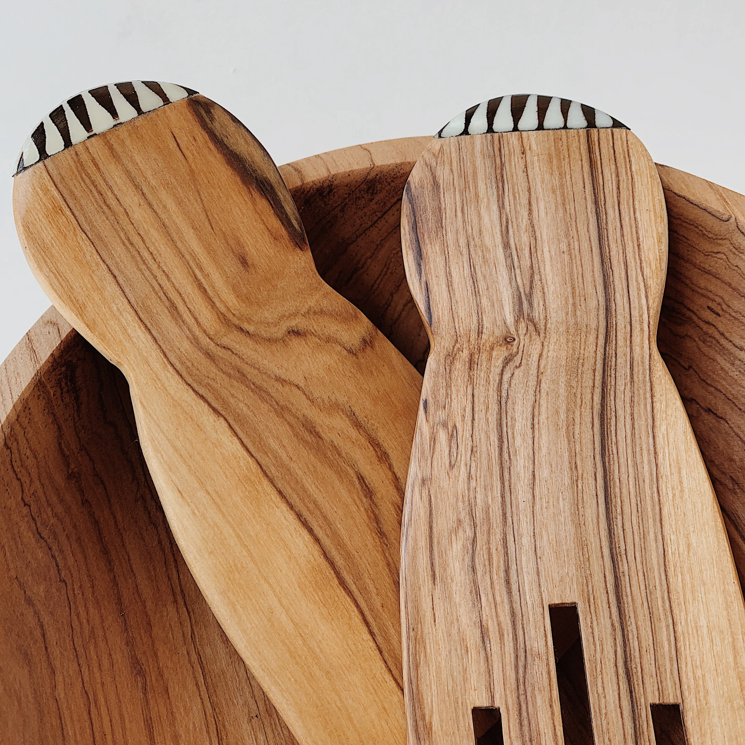 Olivewood Paddle Salad Servers