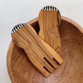 Olivewood Paddle Salad Servers