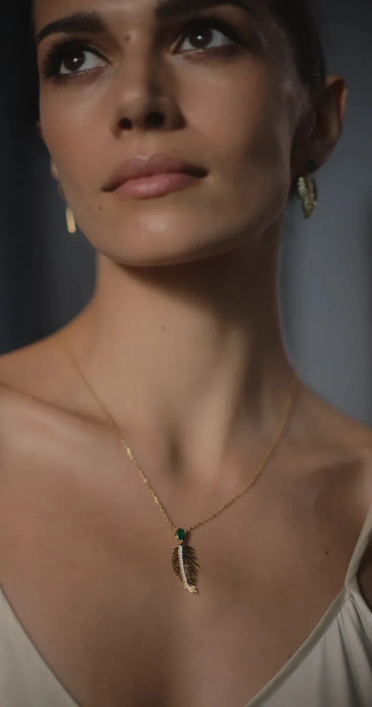 Palma Emerald Necklace and Earrings Set