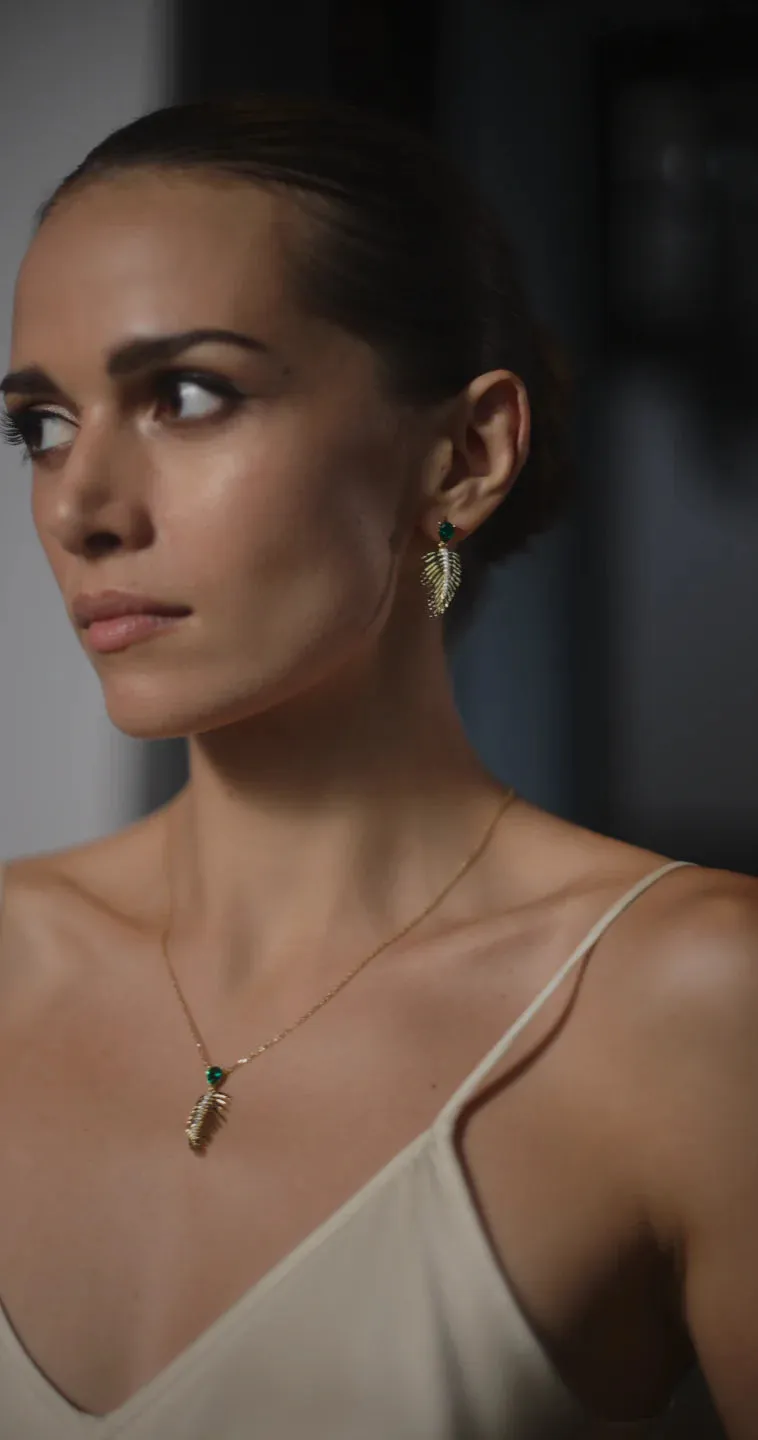 Palma Emerald Necklace and Earrings Set