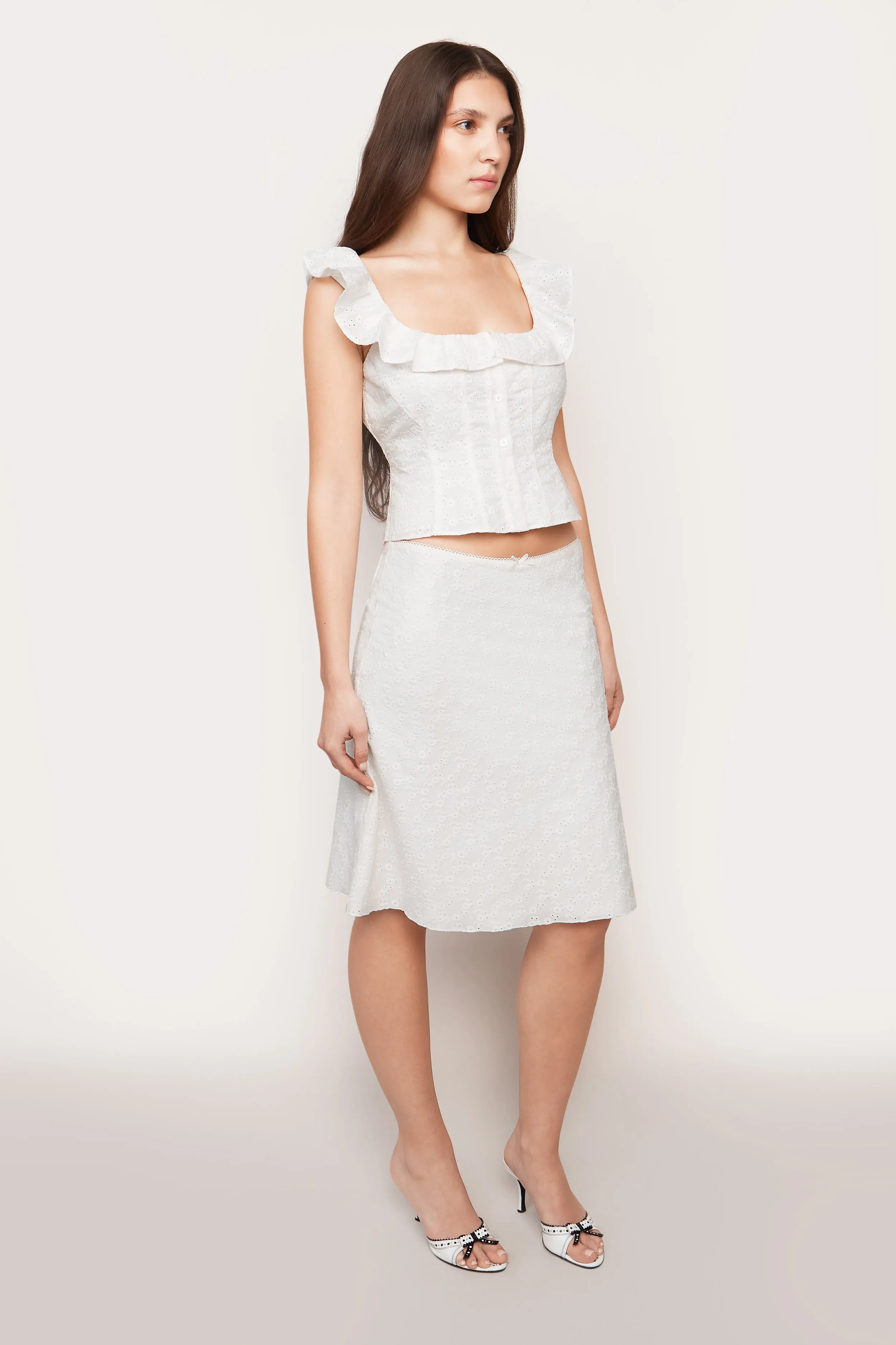 Paloma Skirt In Cotton Eyelet