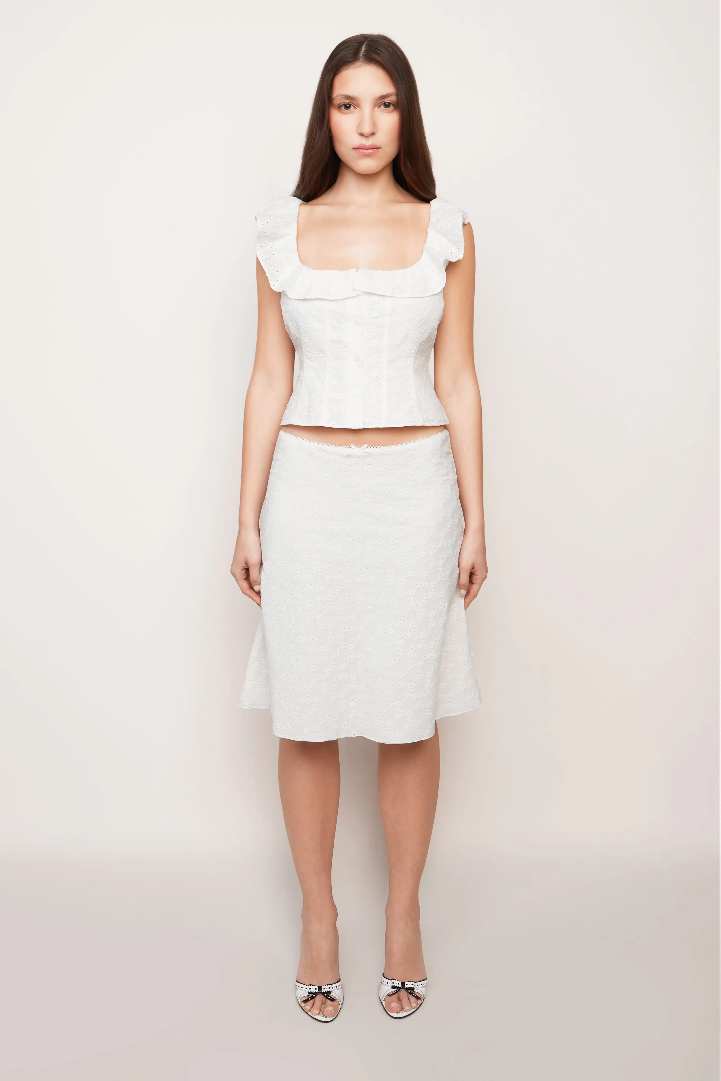 Paloma Skirt In Cotton Eyelet