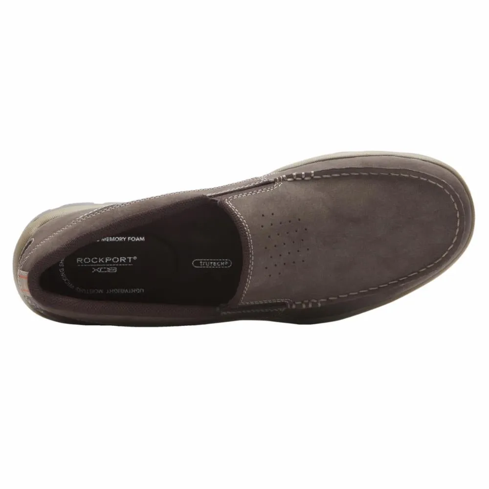 Rockport Men GET YOUR KICKS GORE SLIP ON CHOCOLATE/NUBUCK