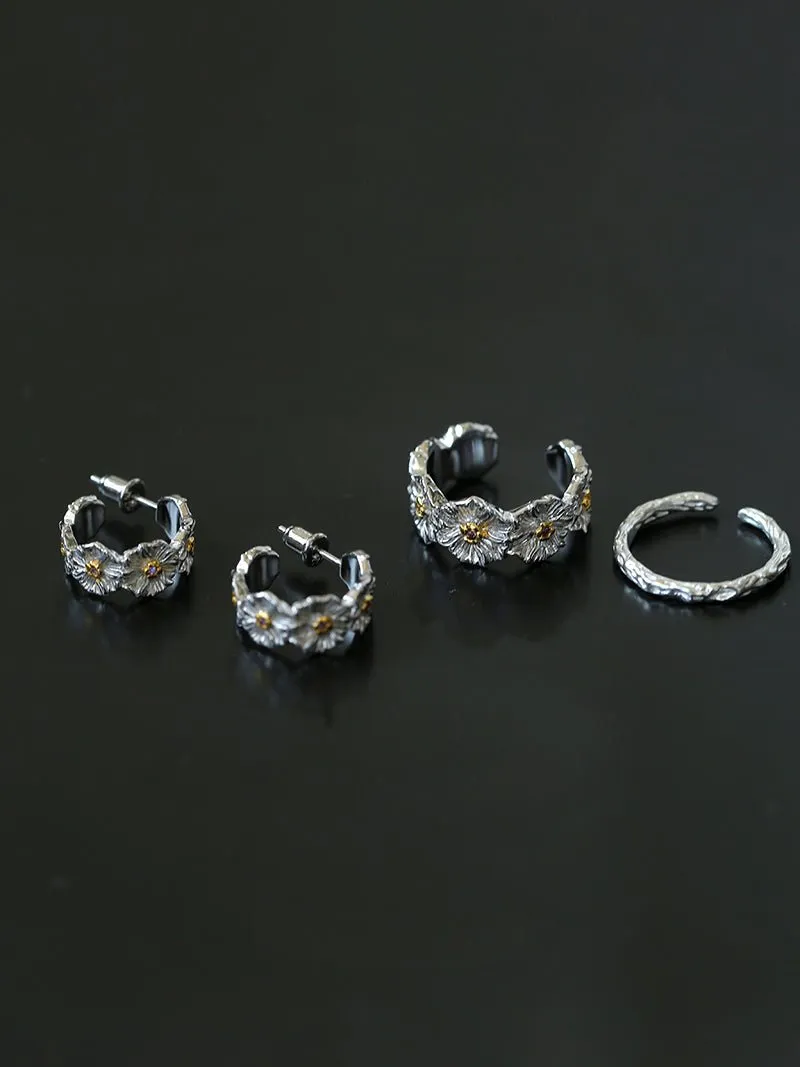 Small Daisy Adjustable Ring Sets