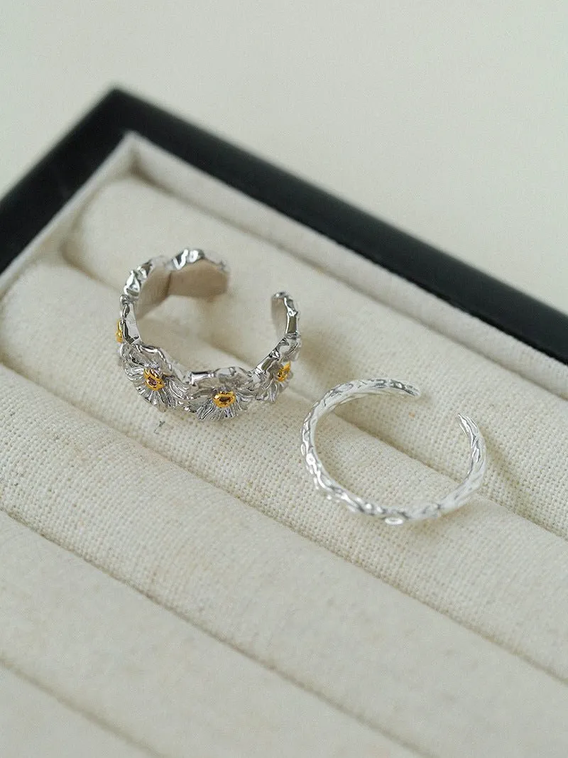 Small Daisy Adjustable Ring Sets