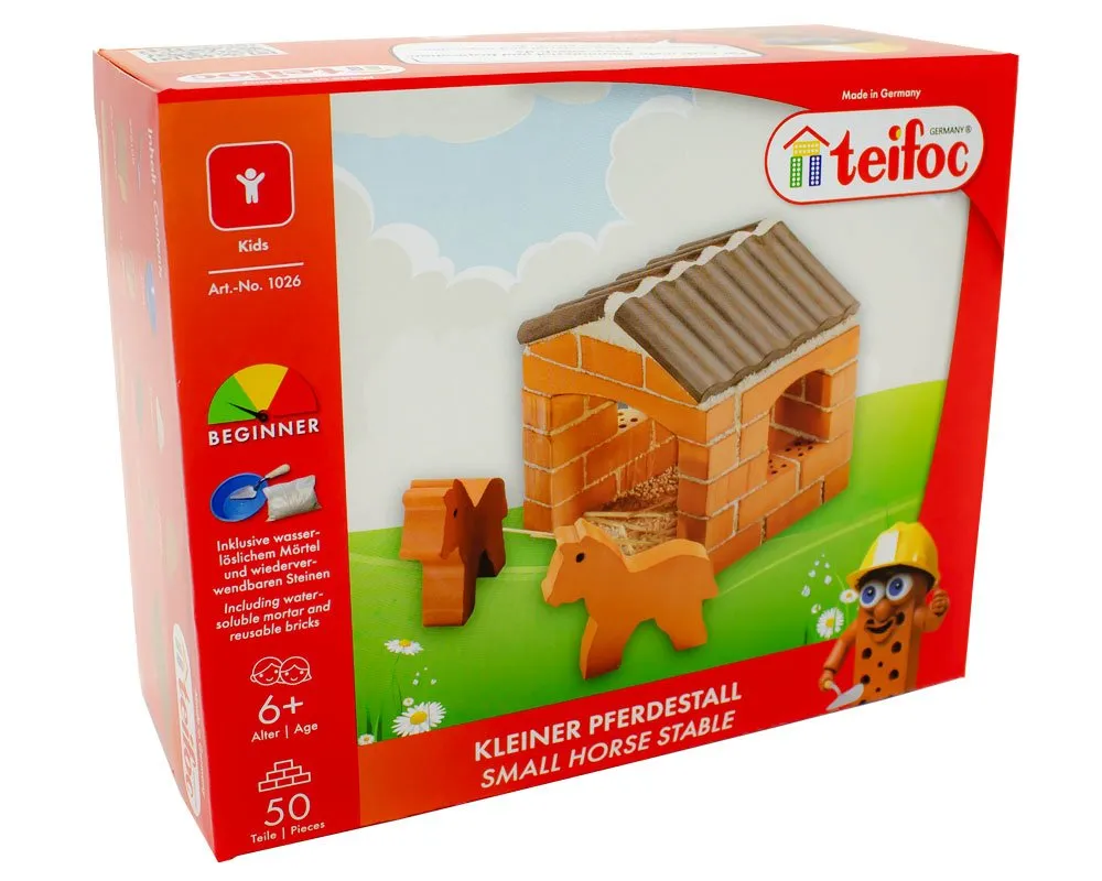 Teifoc Real Bricks Building Sets - Horse Stable