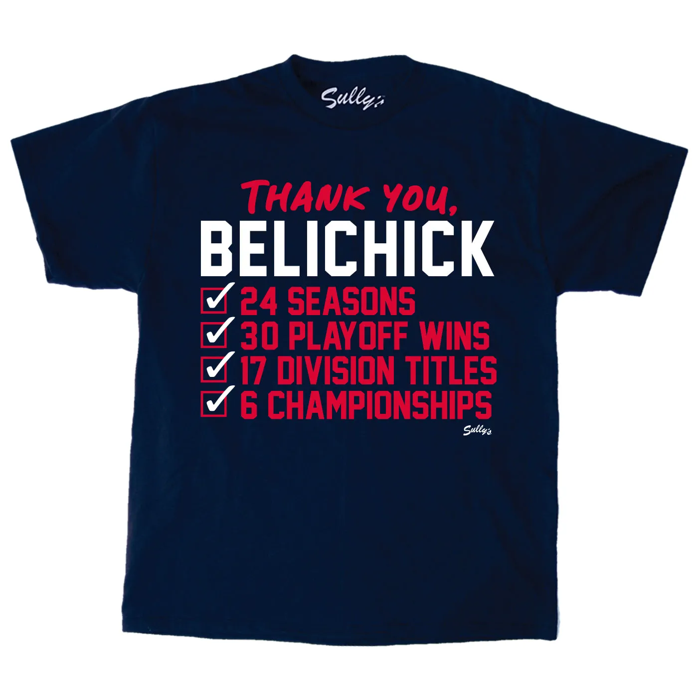 Thank You Belichick Checklist T-Shirt