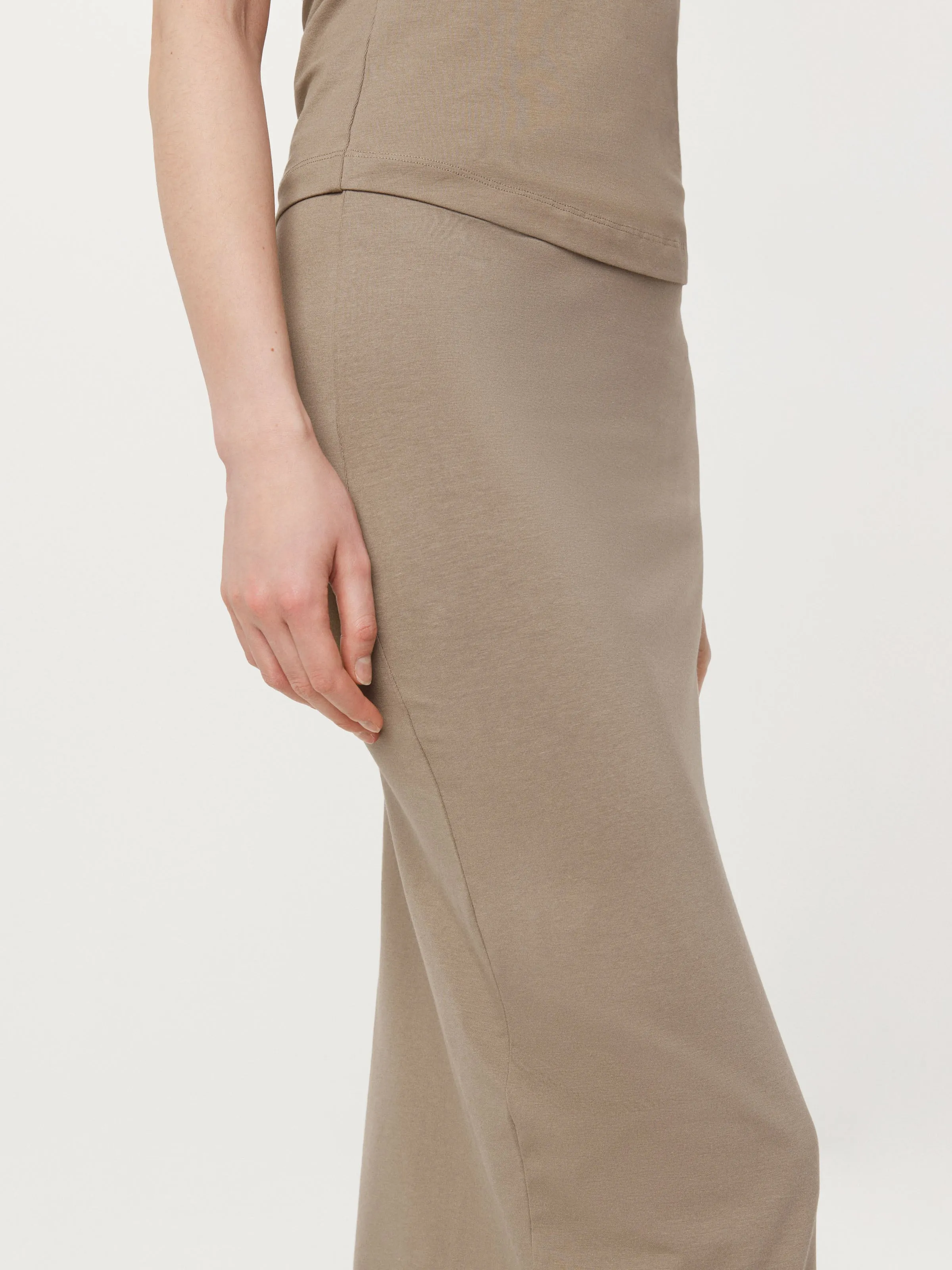 The Jersey Pencil Skirt in Taupe