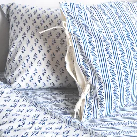 Tilonia® King Duvet Set - Centipede Stripe & Sprig in Blue