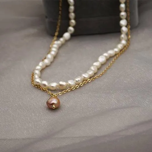 TINA Layered Pearl Necklace and Bracelet (Purchase Individually)