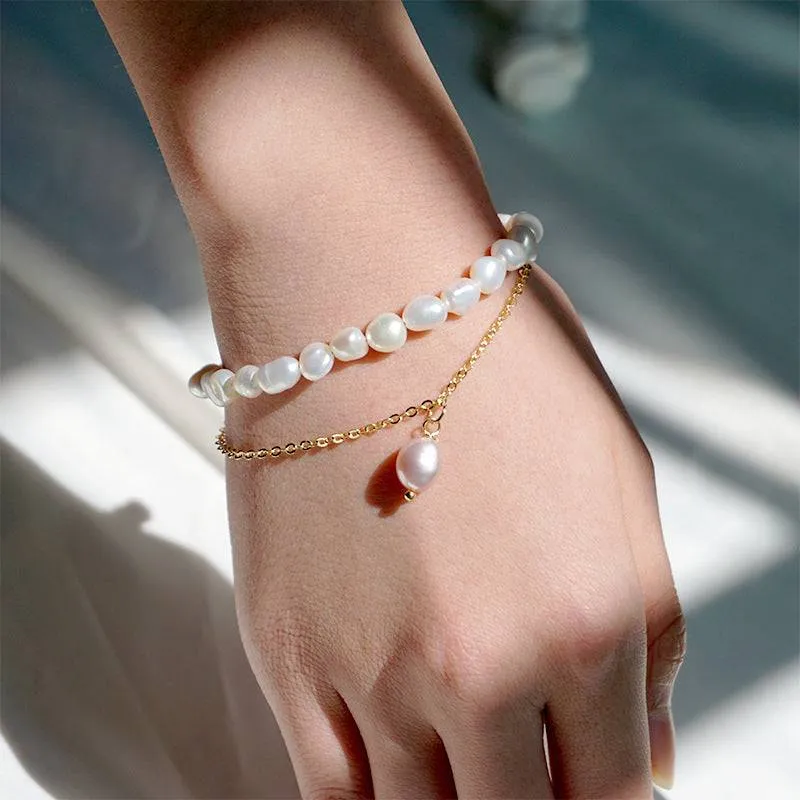 TINA Layered Pearl Necklace and Bracelet (Purchase Individually)