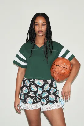 Unisex Crop Football T-shirt Green