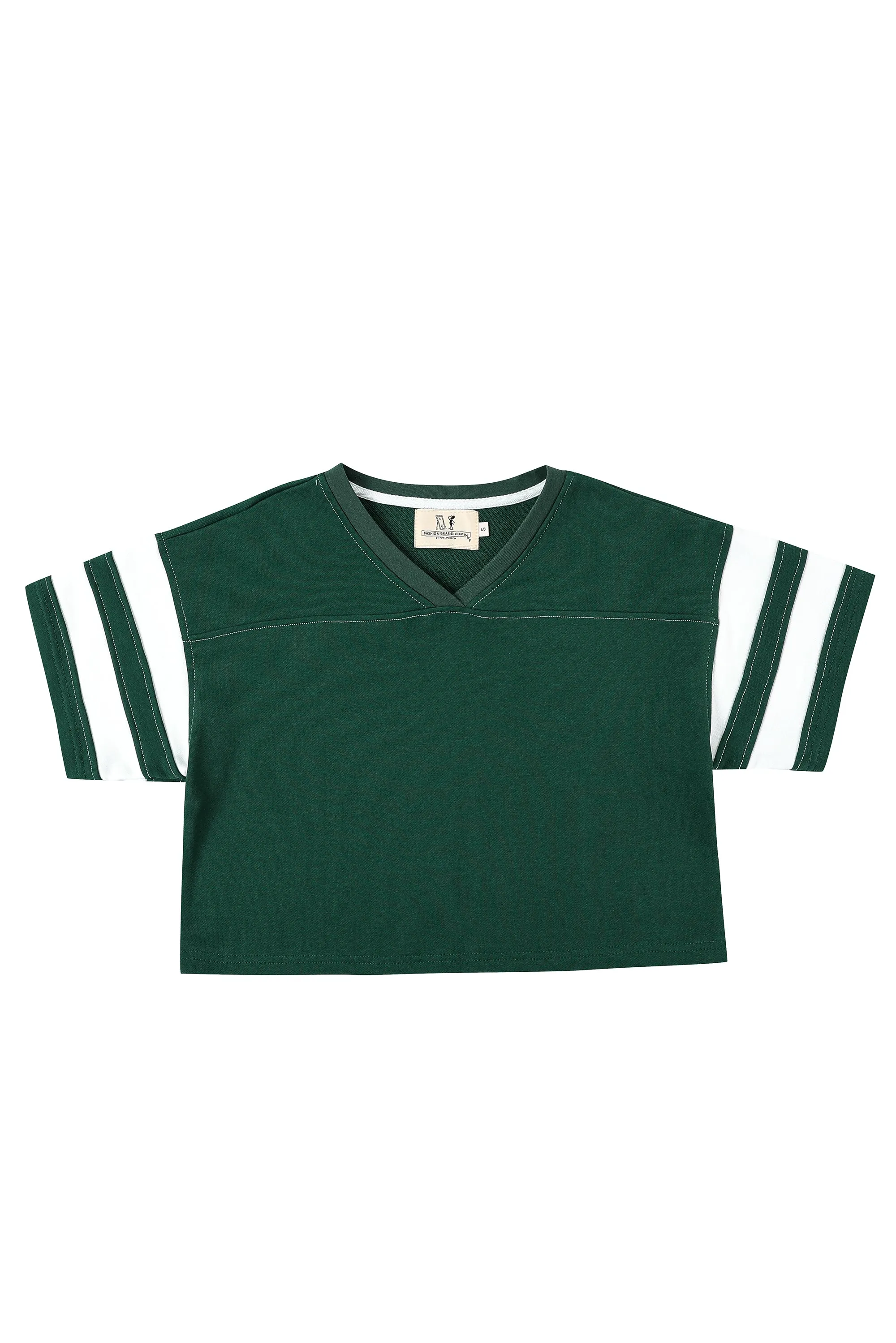 Unisex Crop Football T-shirt Green