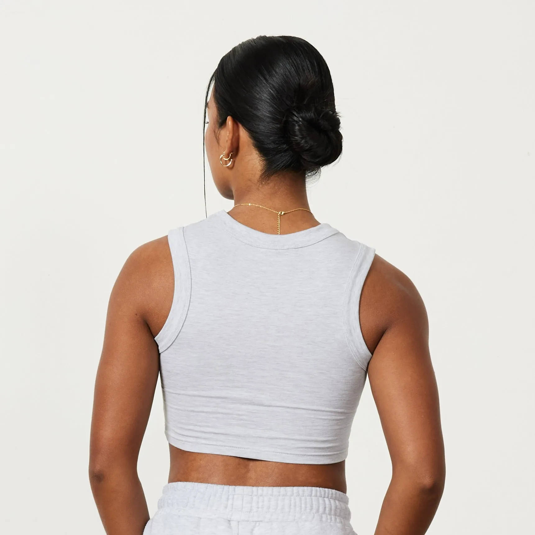 Vanquish Oat Marl Rejuvenate Cropped Tank Top