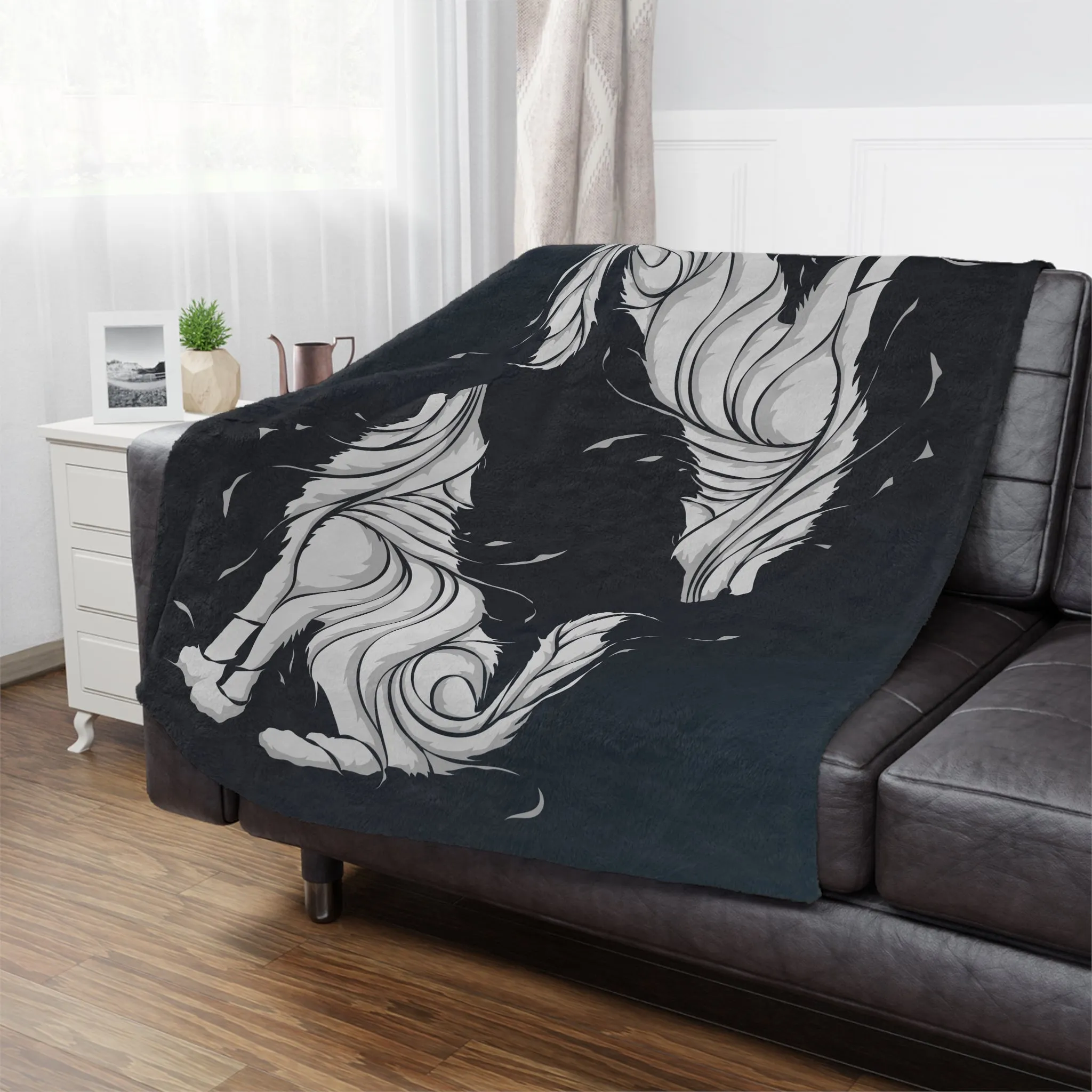 Wolves Velveteen Plush Throw Blanket