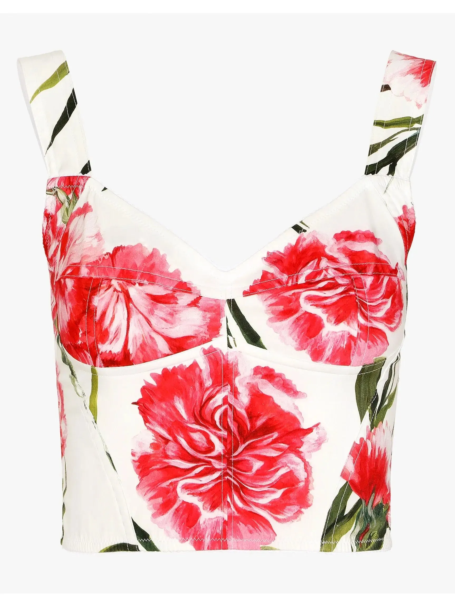 Women’s Carnation-Print Poplin Corset Top and Skirt Set