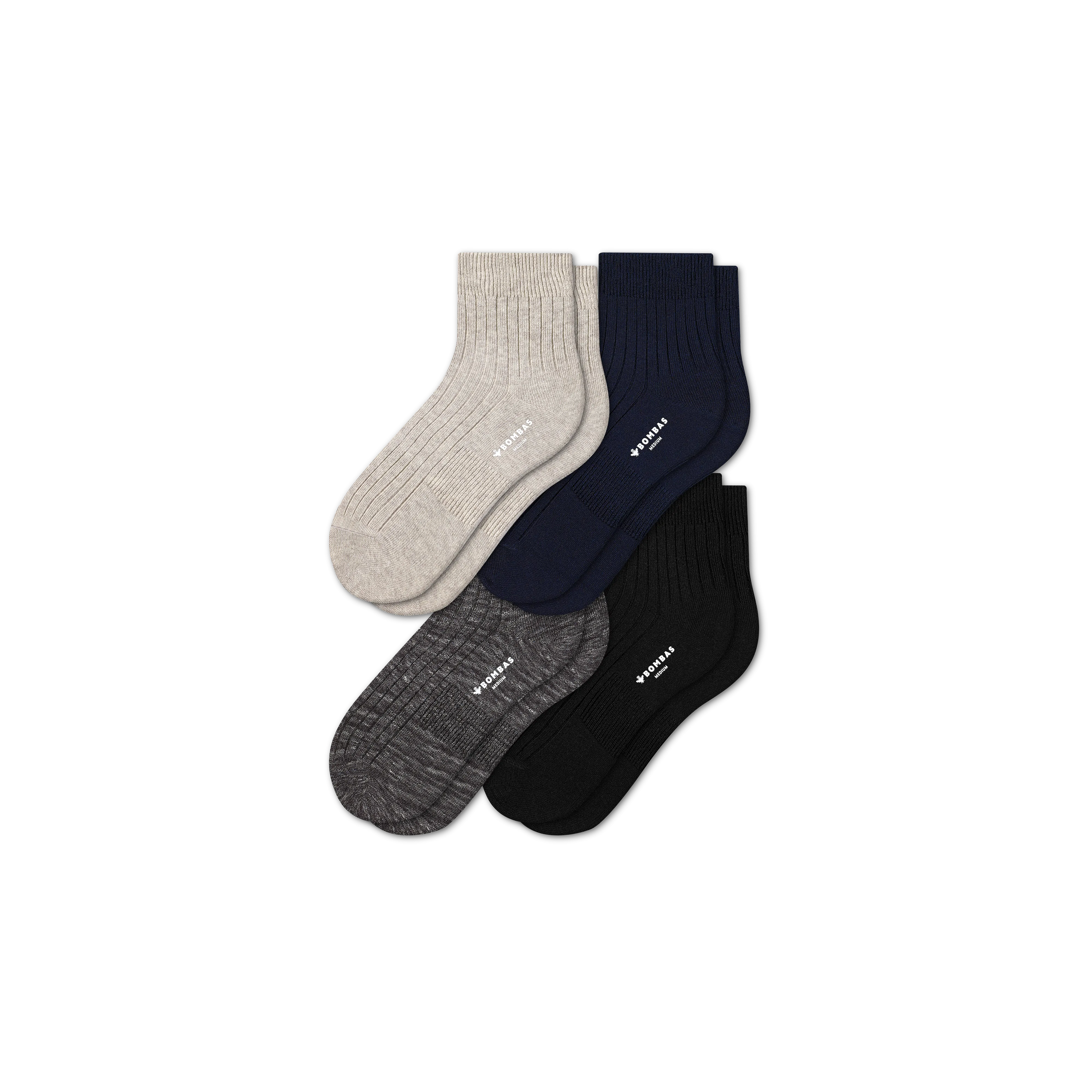 Women's Lightweight Ribbed Quarter Sock 4-Pack