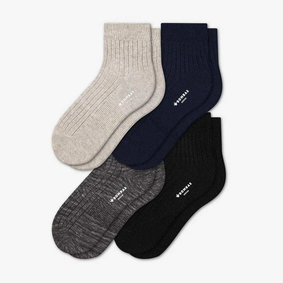 Women's Lightweight Ribbed Quarter Sock 4-Pack