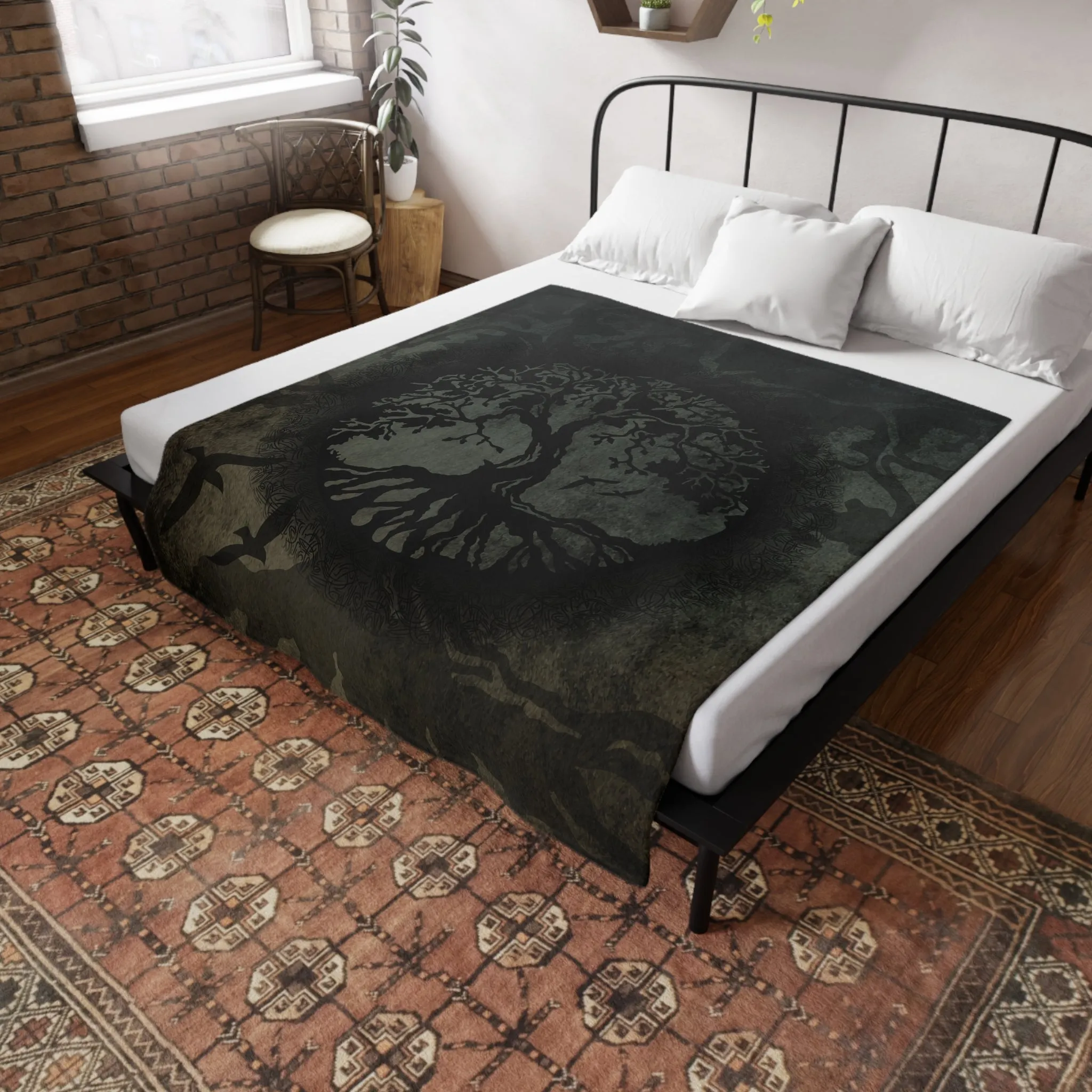 Yggdrasil World Tree of Life Velveteen Plush Throw Blanket